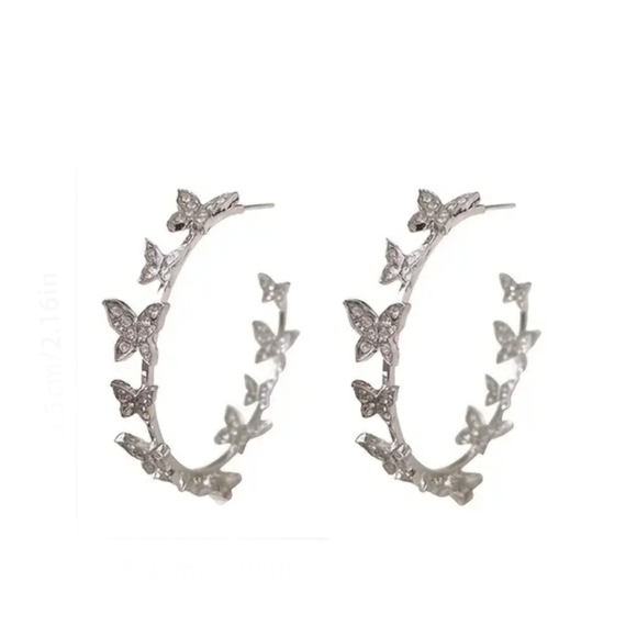 Butterfly Hoop Earrings - Picture 3 of 5